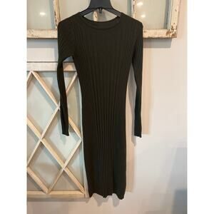 Vince size small dark olive green sweater dress wool cashmere blend